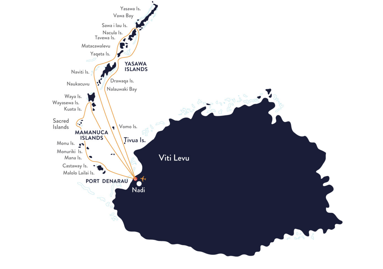 Mamanuca and Southern Yasawa Islands Map